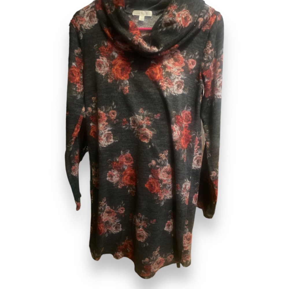 NINE BRITTON x STITCH FIX Marby Cowl Neck Hacci Knit Floral Print Dress Small